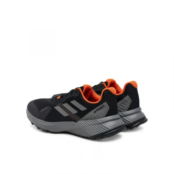 Pánska bežecká trailová obuv ADIDAS Terrex Soulstride M core black grey four semi impact orange