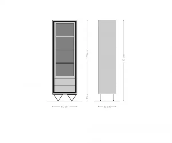 Skriňa Stonegrace 55x180 cm akáciová hnedá šamotové drevo 1 dvere 2