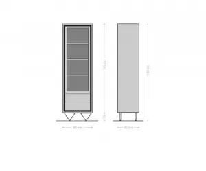 Skriňa Stonegrace 55x180 cm akáciová hnedá šamotové drevo 1 dvere 2