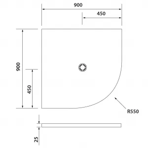 POLYSAN - FLEXIA sprchová vanička z liateho mramoru štvrťkruh, s možnosťou úpravy rozmeru, 90x90cm, R550 91181