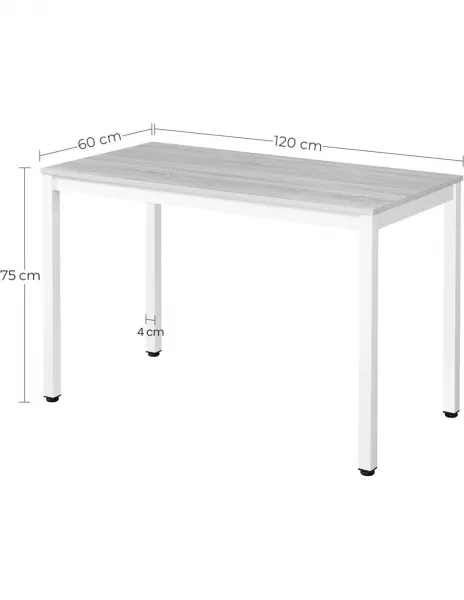 Pracovný stôl TESSA – dubový stôl 120 × 60 cm s čiernymi nohami