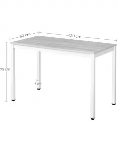 Pracovný stôl TESSA – dubový stôl 120 × 60 cm s čiernymi nohami