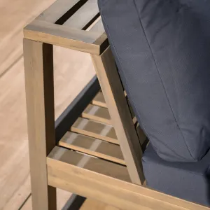 Záhradný set, akáciové drevo, hnedá/tmavosivá, PARAG