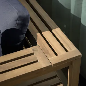 Záhradný set, akáciové drevo, hnedá/tmavosivá, PARAG
