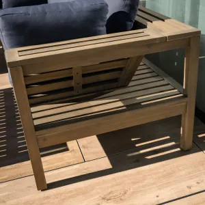 Záhradný set, akáciové drevo, hnedá/tmavosivá, PARAG