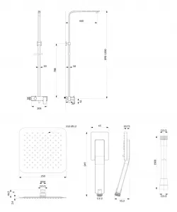 OMNIRES - BARETTI sprchový stĺp chróm /CR/ BA7844CR