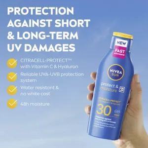 NIVEA SUN Protect & Moisture hydratačné mlieko na opaľovanie SPF 30 400 ml