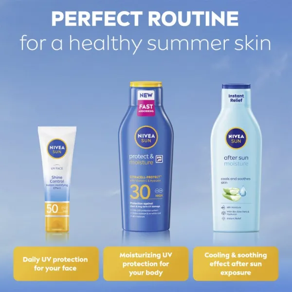 NIVEA SUN Protect & Moisture hydratačné mlieko na opaľovanie SPF 30 400 ml