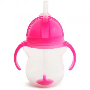 Munchkin Click Lock™ Tip & Sip hrnček s rúrkou so závažím Pink 6 m+ 207 ml
