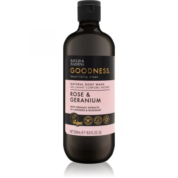 Baylis & Harding Goodness Rose & Geranium sprchový gél s vôňou kvetín 500 ml