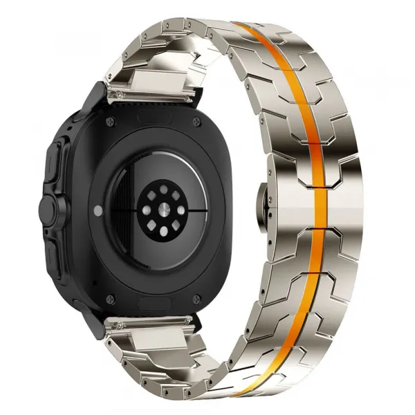 Tech-Protect Stainless Line remienok na Samsung Galaxy Watch Ultra 47mm, titanium/orange