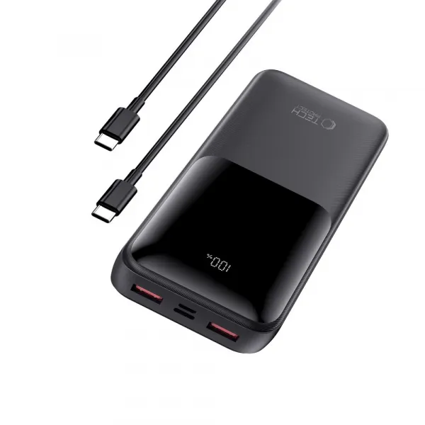 Tech-Protect PB02 Power Bank 20000mAh 2x USB / USB-C / Micro USB 22.5W, čierny