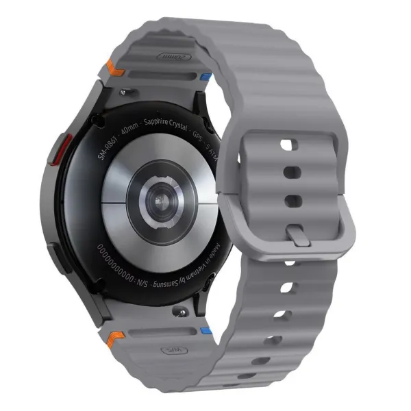 Tech-Protect Silicone Sport remienok na Samsung Galaxy Watch 4 / 5 / 5 Pro / 6 / 7 / FE, crayon grey