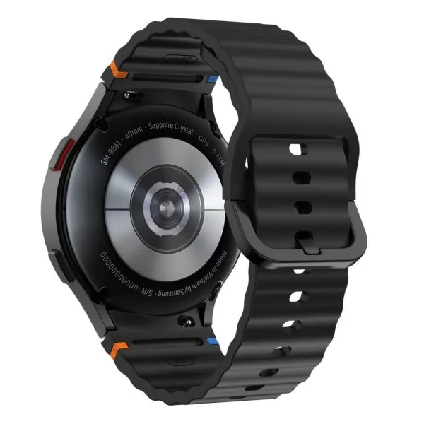 Tech-Protect Silicone Sport remienok na Samsung Galaxy Watch 4 / 5 / 5 Pro / 6 / 7 / FE, black
