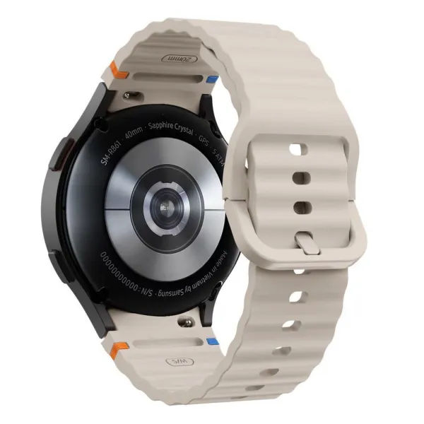 Tech-Protect Silicone Sport remienok na Samsung Galaxy Watch 4 / 5 / 5 Pro / 6 / 7 / FE, starlight