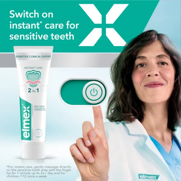 ELMEX Sensitive zubná pasta 2 v 1 Instant Care 75 ml