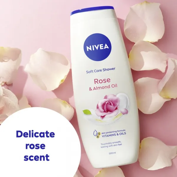 NIVEA Rose & Almond Oil sprchový gél 500 ml