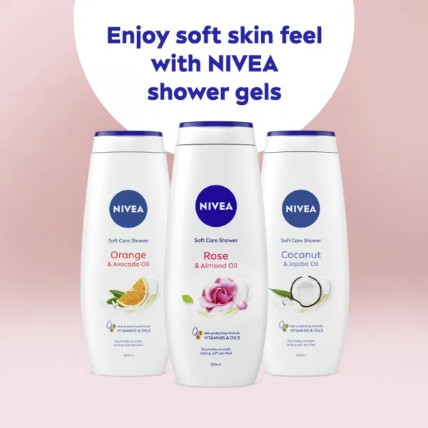 NIVEA Rose & Almond Oil sprchový gél 500 ml