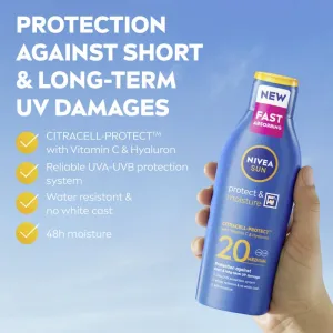 NIVEA SUN Protect & Moisture opaľovacie mlieko SPF 20 200 ml