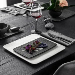 Viacúčelový tanier, hranatý, kolekcia Manufacture Rock - Villeroy & Boch