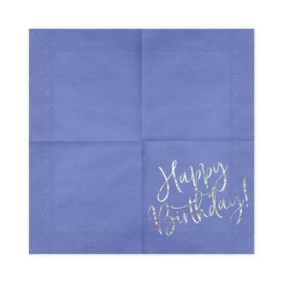 Obrúsky Happy Birthday! tmavo modré 20 ks ALBI