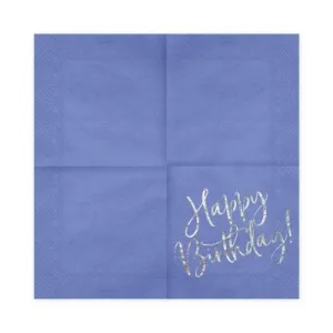 Obrúsky Happy Birthday! tmavo modré 20 ks ALBI