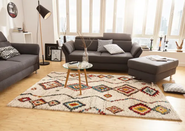 Koberec Nomadic Geometric krémový
