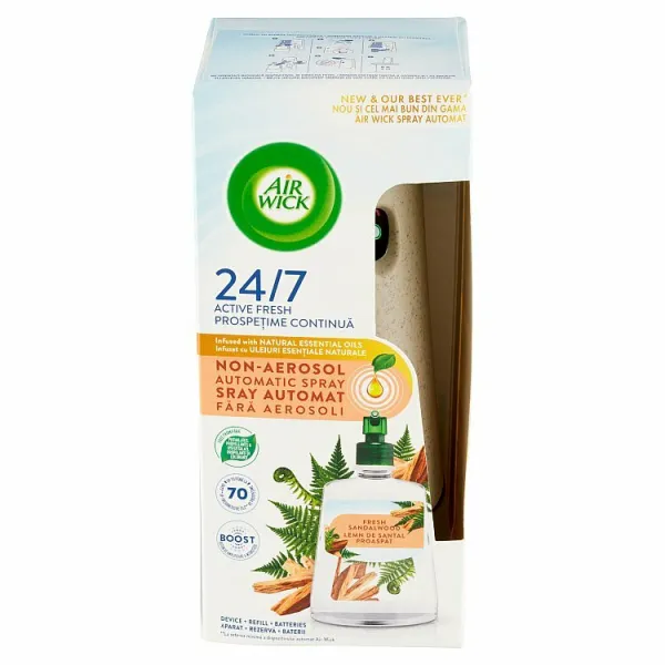 Air Wick Active Fresh Fresh Sandalwood automatický osviežovač vzduchu s náplňou 228 ml