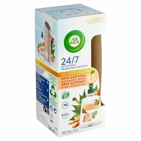 Air Wick Active Fresh Fresh Sandalwood automatický osviežovač vzduchu s náplňou 228 ml
