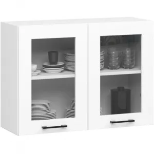 Ak furniture Kuchyňská rohová linka Olivie 3 m prosklená bílá/dub sonoma