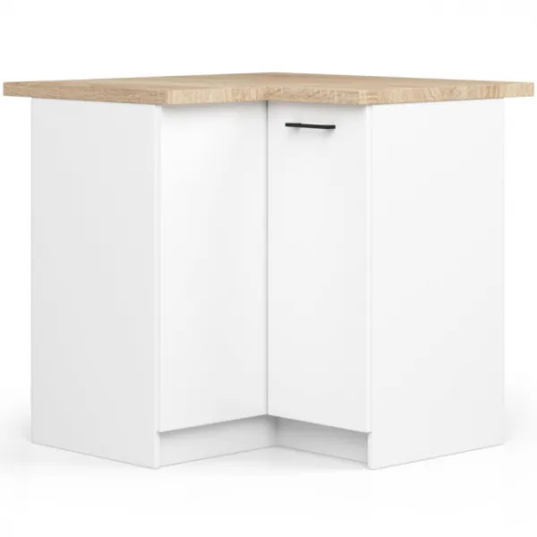 Ak furniture Kuchyňská rohová linka Olivie 3 m prosklená bílá/dub sonoma