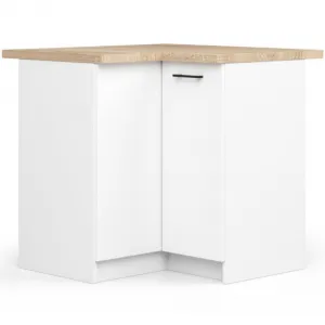 Ak furniture Kuchyňská rohová linka Olivie 3 m prosklená bílá/dub sonoma