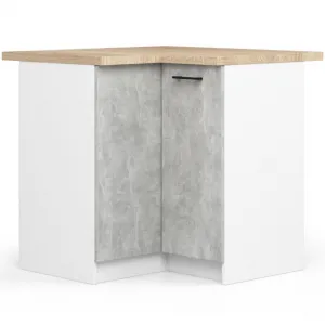 Ak furniture Kuchyňská rohová linka Olivie 3 m prosklená beton/dub sonoma