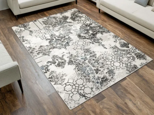 Koberec Argent 14721 U11 ornament modrý / krémový / sivý