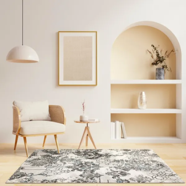 Koberec Argent 14721 U11 ornament modrý / krémový / sivý
