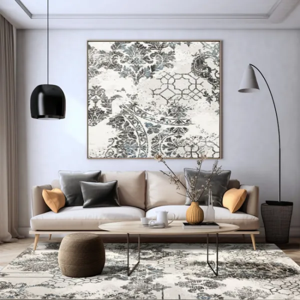 Koberec Argent 14721 U11 ornament modrý / krémový / sivý