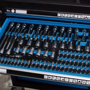 MARPOL Dielenský vozík s náradím 258 kusov, sedem zásuviek