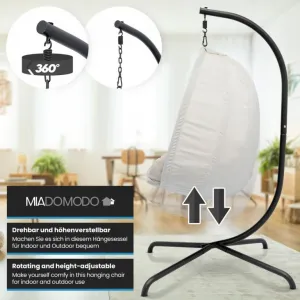 MIADOMODO závesné hojdacie kreslo béžové, nosnosť 160 kg