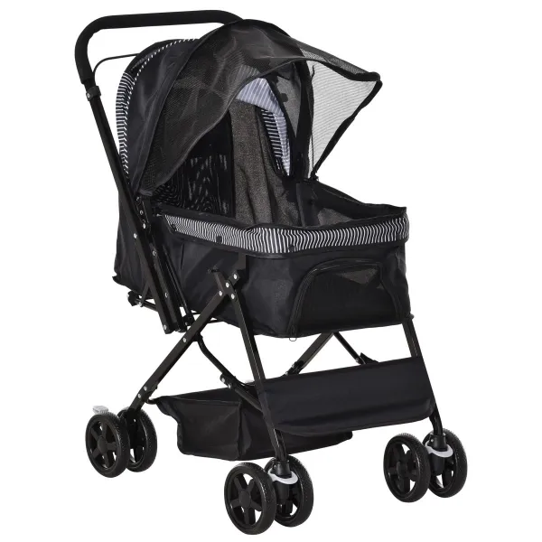 PawHut Kočárek pro psy do 10 kg a 43 cm, černý