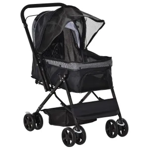 PawHut Kočárek pro psy do 10 kg a 43 cm, černý