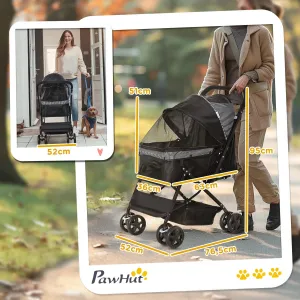 PawHut Kočárek pro psy do 10 kg a 43 cm, černý