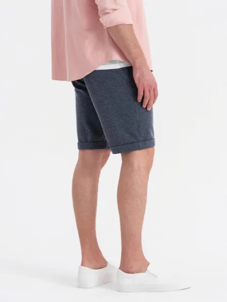 Elegantné pánske kraťasy tmavomodré