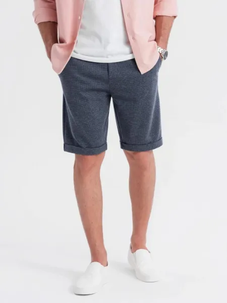 Elegantné pánske kraťasy tmavomodré