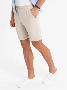 Štýlové kraťasy štruktúrované pre pánov pieskové