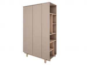 Dizajnová šatníková skriňa s otvoreným regálom BASIC mocca