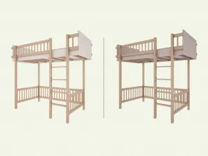 Vyvýšená posteľ BASIC s rebríkom 90x200 cm Zvoľte farbu: Kašmírová
