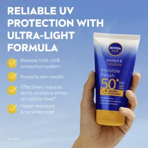 NIVEA SUN Protect & Moisture hydratačné mlieko na opaľovanie s kyselinou hyalurónovou SPF 50+ 150 ml