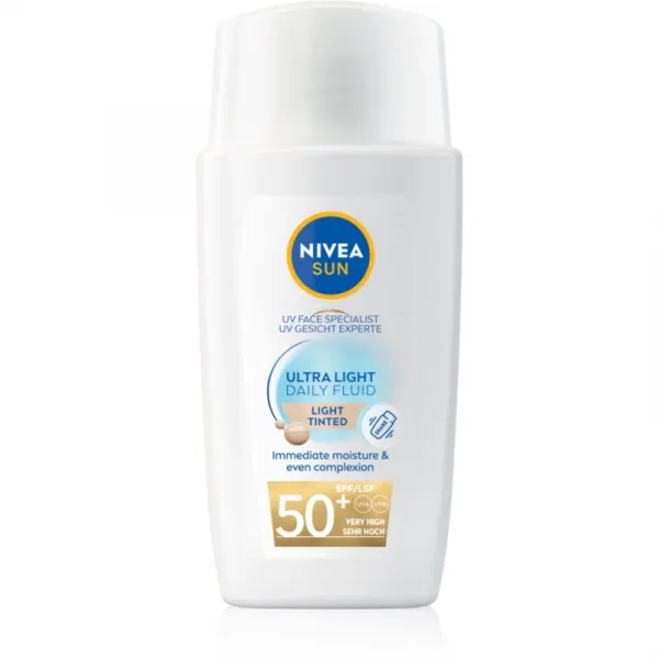 NIVEA SUN Ultra Light ľahký tónovací fluid SPF 50+ odtieň Light 40 ml
