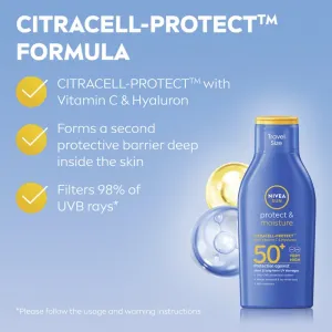 NIVEA SUN Protect & Moisture hydratačné mlieko na opaľovanie SPF 50+ 100 ml