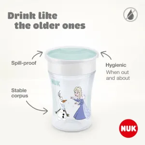 Detský hrnček Mini Magic NUK 360 ° s viečkom Frozen Elsa 230 ml